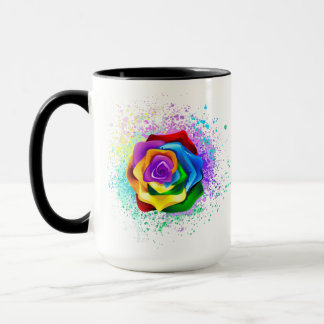 Colorful Rainbow Rose Mug