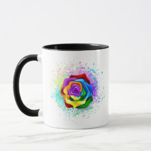 Colorful Rainbow Rose Mug