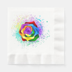 Colorful Rainbow Rose Napkins