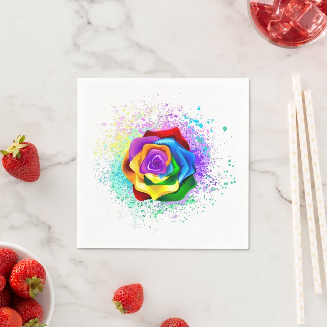 Colorful Rainbow Rose Napkins (Insitu)