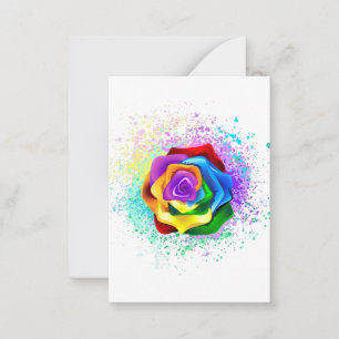 Colorful Rainbow Rose Note Card
