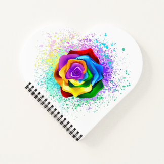 Colorful Rainbow Rose Notebook