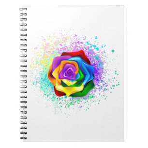 Colorful Rainbow Rose Notebook