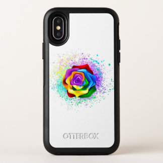 Colorful Rainbow Rose OtterBox Symmetry iPhone X Case