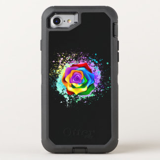Colorful Rainbow Rose OtterBox Defender iPhone SE/8/7 Case