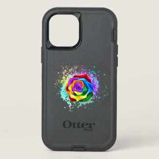 Colorful Rainbow Rose OtterBox Defender iPhone 12 Case