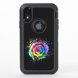 Colorful Rainbow Rose OtterBox Defender iPhone XR Case