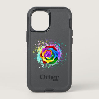 Colorful Rainbow Rose OtterBox Defender iPhone 12 Mini Case