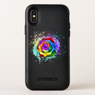 Colorful Rainbow Rose OtterBox Symmetry iPhone XS Case