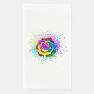 Colorful Rainbow Rose Paper Guest Towels