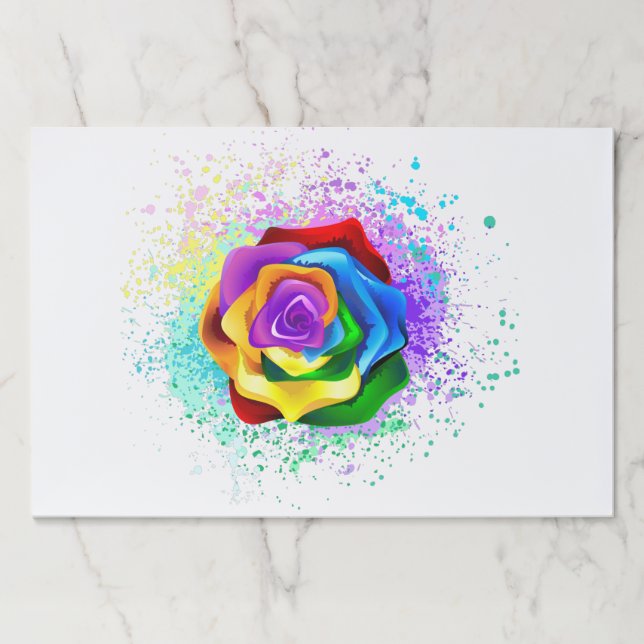 Colorful Rainbow Rose Paper Pad (Front)