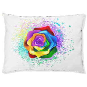 Colorful Rainbow Rose Pet Bed