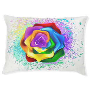 Colorful Rainbow Rose Pet Bed