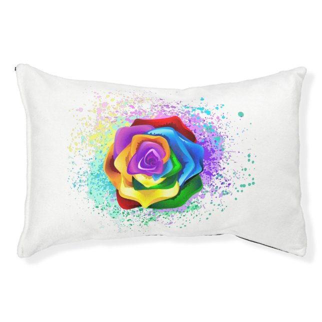 Colorful Rainbow Rose Pet Bed (Front)