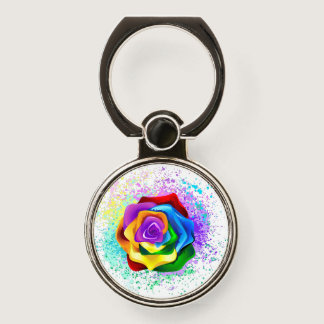 Colorful Rainbow Rose Phone Ring Stand