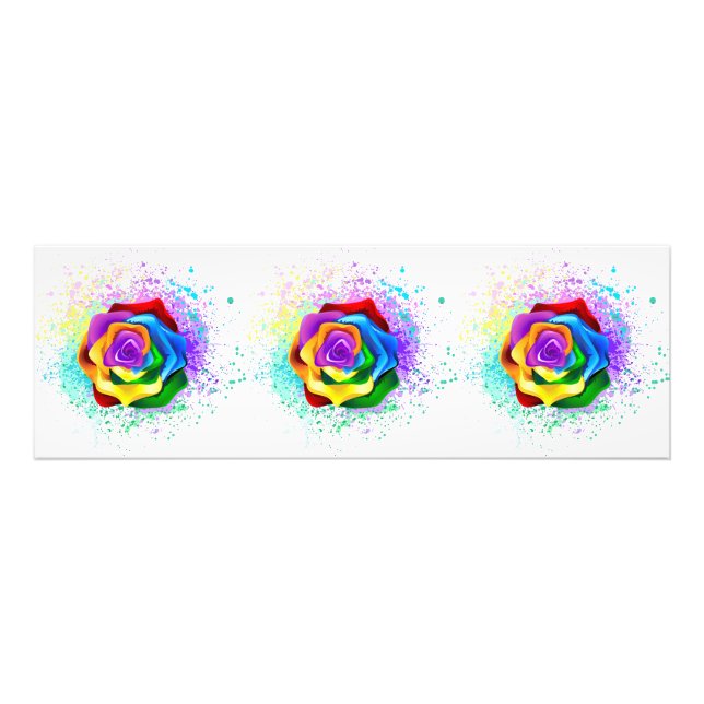 Colorful Rainbow Rose Photo Print (Front)