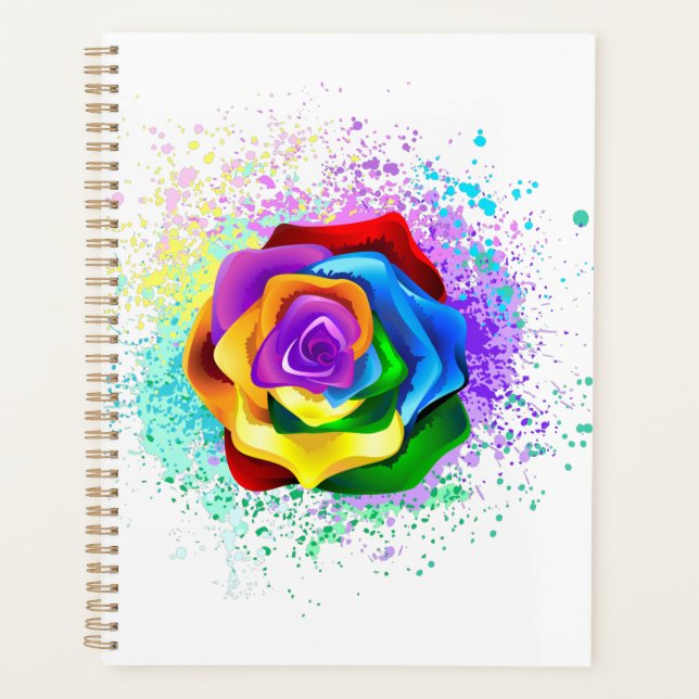 Colorful Rainbow Rose Planner (Front)