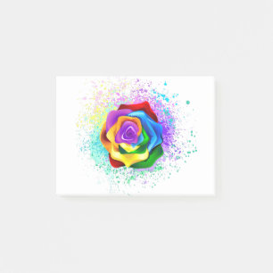 Colorful Rainbow Rose Post-it Notes