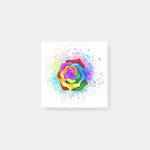 Colorful Rainbow Rose Post-it Notes