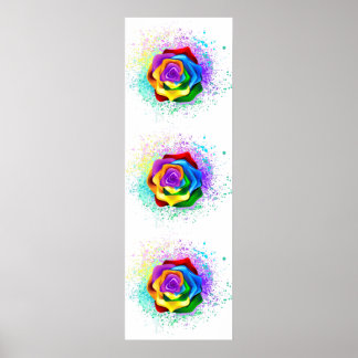 Colorful Rainbow Rose Poster