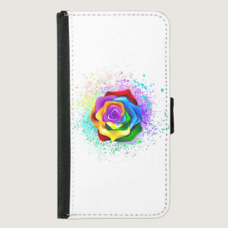 Colorful Rainbow Rose Samsung Galaxy S5 Wallet Case