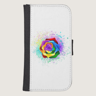 Colorful Rainbow Rose Galaxy S4 Wallet Case