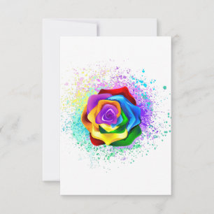 Colorful Rainbow Rose Save The Date