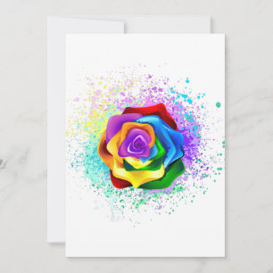 Colorful Rainbow Rose Save The Date