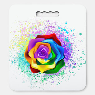 Colorful Rainbow Rose Seat Cushion