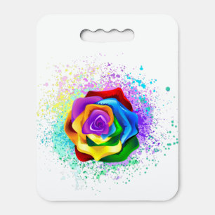 Colorful Rainbow Rose Seat Cushion