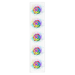 Colorful Rainbow Rose Short Table Runner