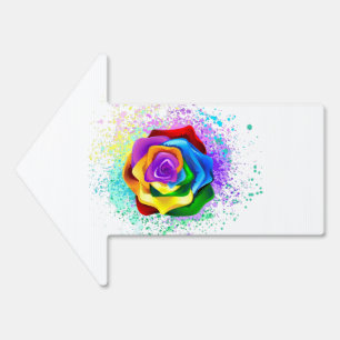 Colorful Rainbow Rose Sign