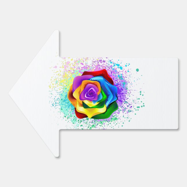 Colorful Rainbow Rose Sign (Front)