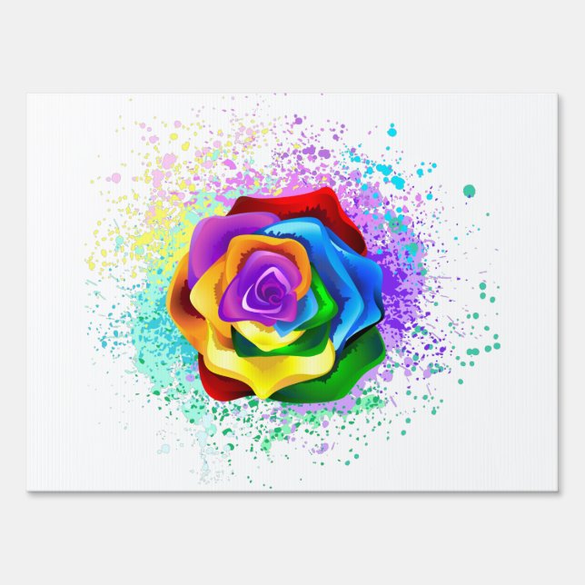 Colorful Rainbow Rose Sign (Front)