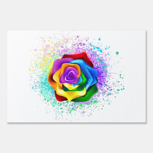 Colorful Rainbow Rose Sign