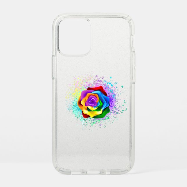 Colorful Rainbow Rose Speck iPhone 12 Mini Case (Front)