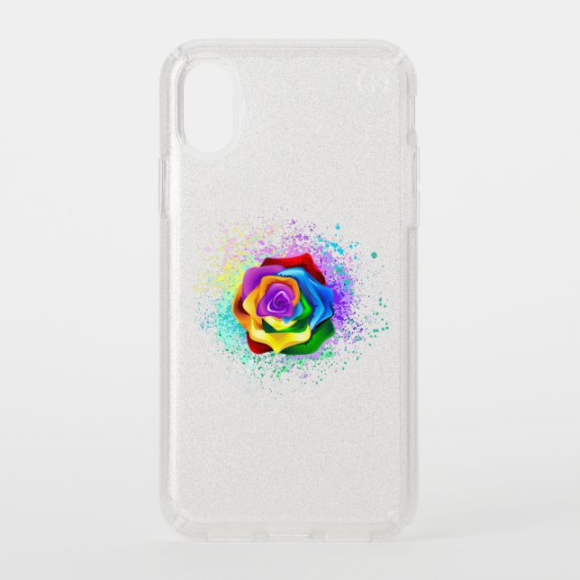 Colorful Rainbow Rose Speck iPhone XS Case (Front)