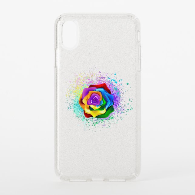 Colorful Rainbow Rose Speck iPhone XS Max Case (Front)