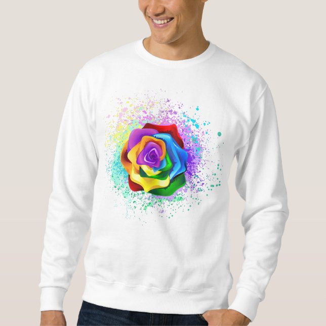 Colorful Rainbow Rose Sweatshirt (Front)