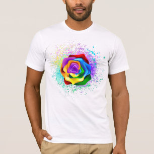 Colorful Rainbow Rose T-Shirt