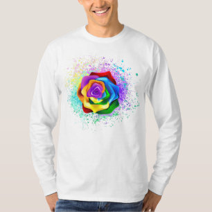 Colorful Rainbow Rose T-Shirt