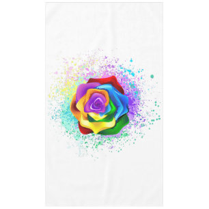 Colorful Rainbow Rose Tablecloth