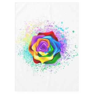 Colorful Rainbow Rose Tablecloth