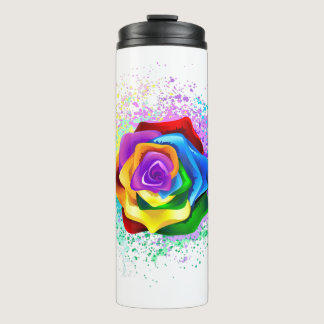 Colorful Rainbow Rose Thermal Tumbler