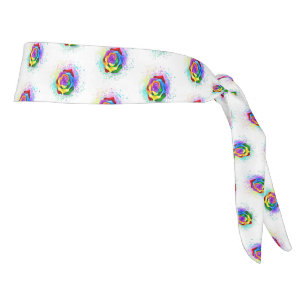 Colorful Rainbow Rose Tie Headband