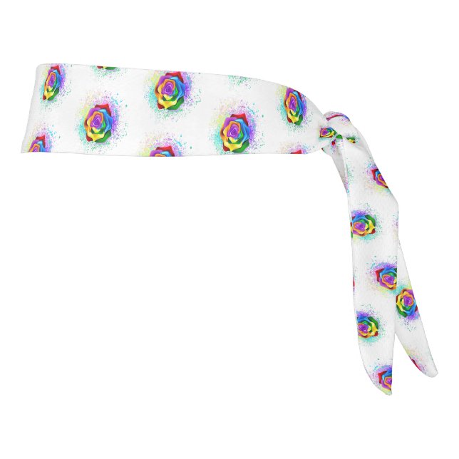 Colorful Rainbow Rose Tie Headband (Rotate 90)