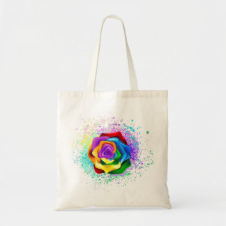 Colorful Rainbow Rose Tote Bag