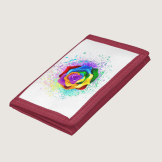 Colorful Rainbow Rose Trifold Wallet