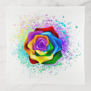 Colorful Rainbow Rose Trinket Tray