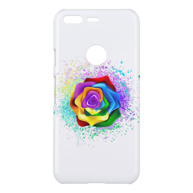 Colorful Rainbow Rose Uncommon Google Pixel Case (Back)